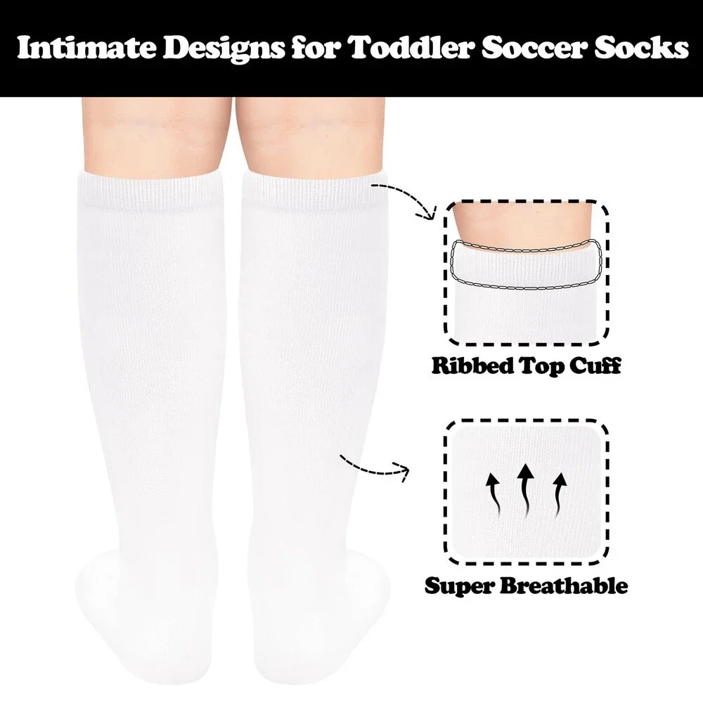 Sarfel Girls' White Knee High Soft Soccer Softball Baseball Socks 6-9Y - NWT